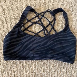 Lululemon Free to be Wild sports bra in Zebra pattern
